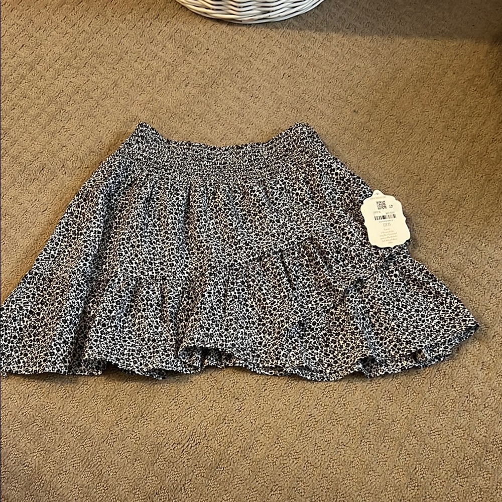 Altar'd State Black and White Skater Mini Skirt